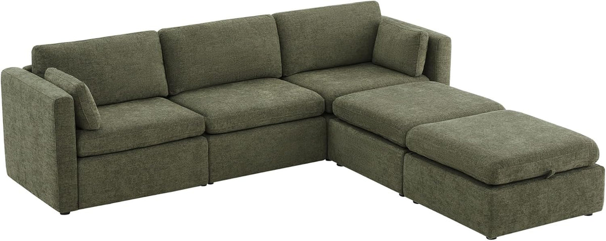 CHITA Oversized Modular Cloud Sectional Fabric Sofa Set, FSC Certified U Shaped Couch Reversible