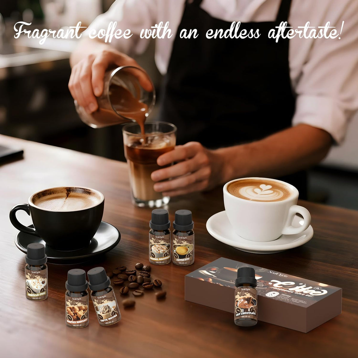 Coffee Fragrance Oils Set, Essential Oil for Diffuser, Diffuser Oil, Use for Soap Candle