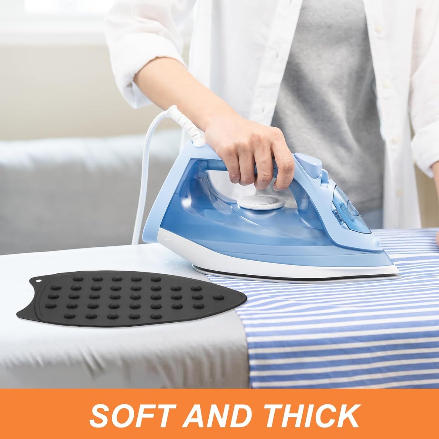 PATIKIL Silicone Iron Rest Pad, Multipurpose Hot Heat Resistant Iron Rest Plate Protective Pad for