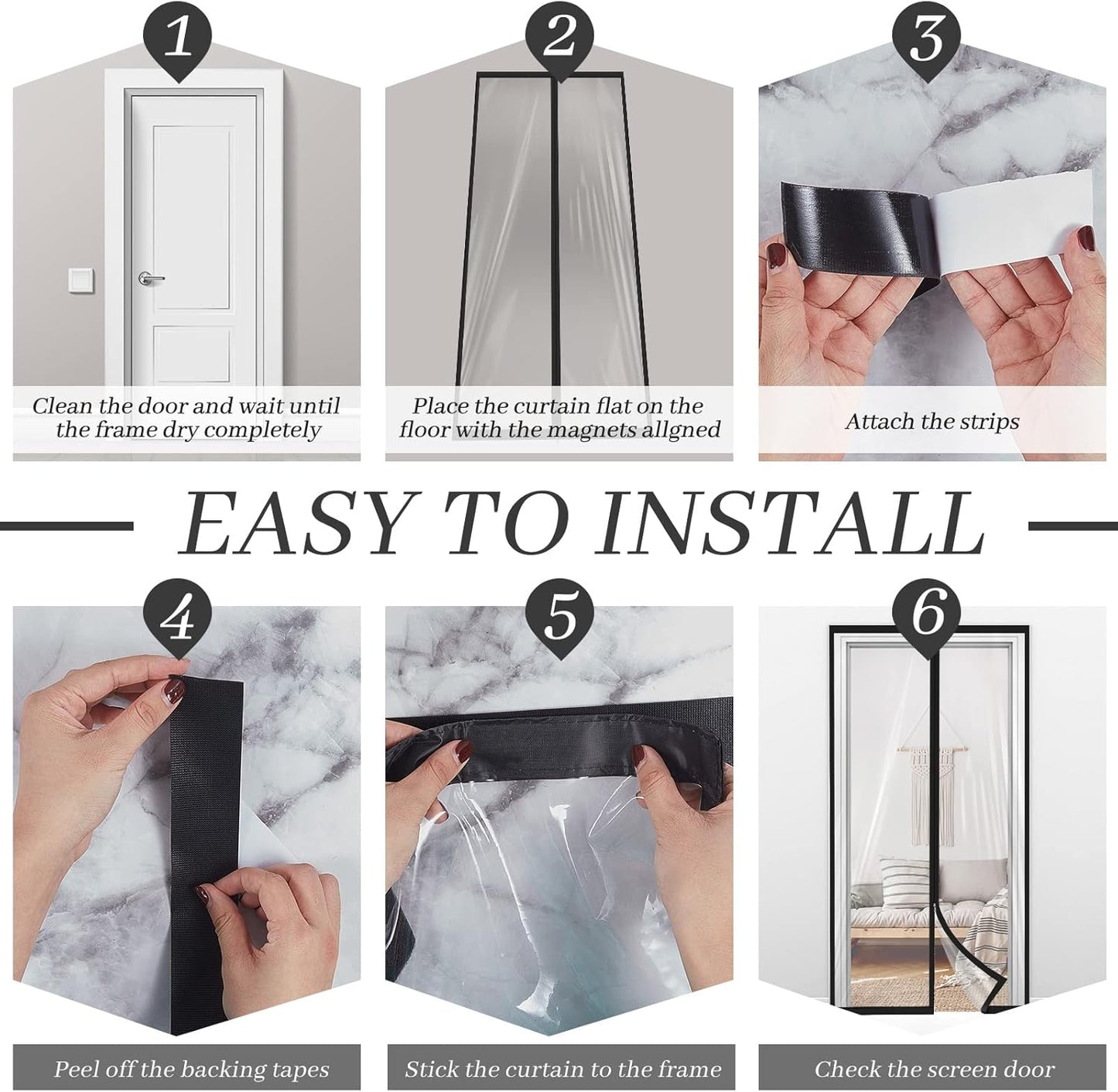 Amylove Zipper 48 x 87 Inch Dust Barrier Door Kit Construction Door Barrier 4 x 7.25 ft Reusable