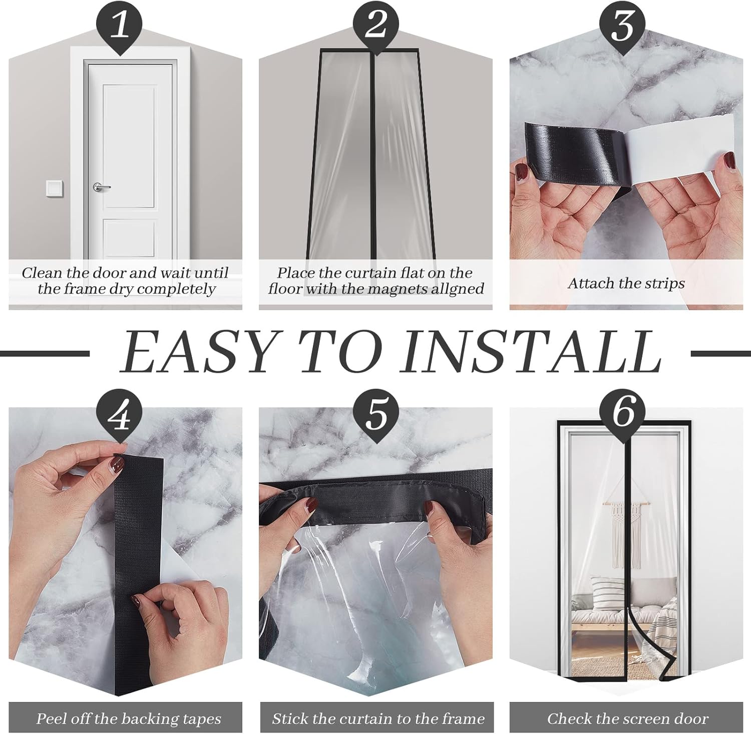 Amylove Zipper 48 x 87 Inch Dust Barrier Door Kit Construction Door Barrier 4 x 7.25 ft Reusable