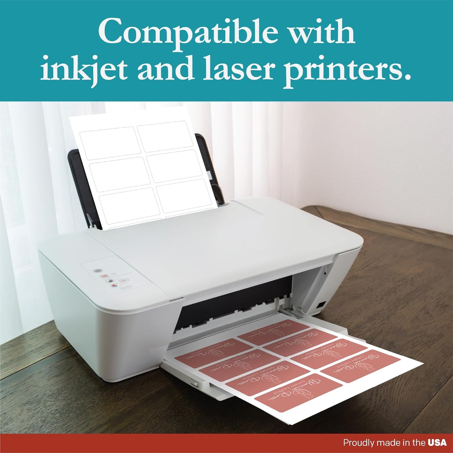 Premium Label Supply White Sticker Mailing Labels – 3.75" x 2" – Laser/Inkjet Compatible – (8 per