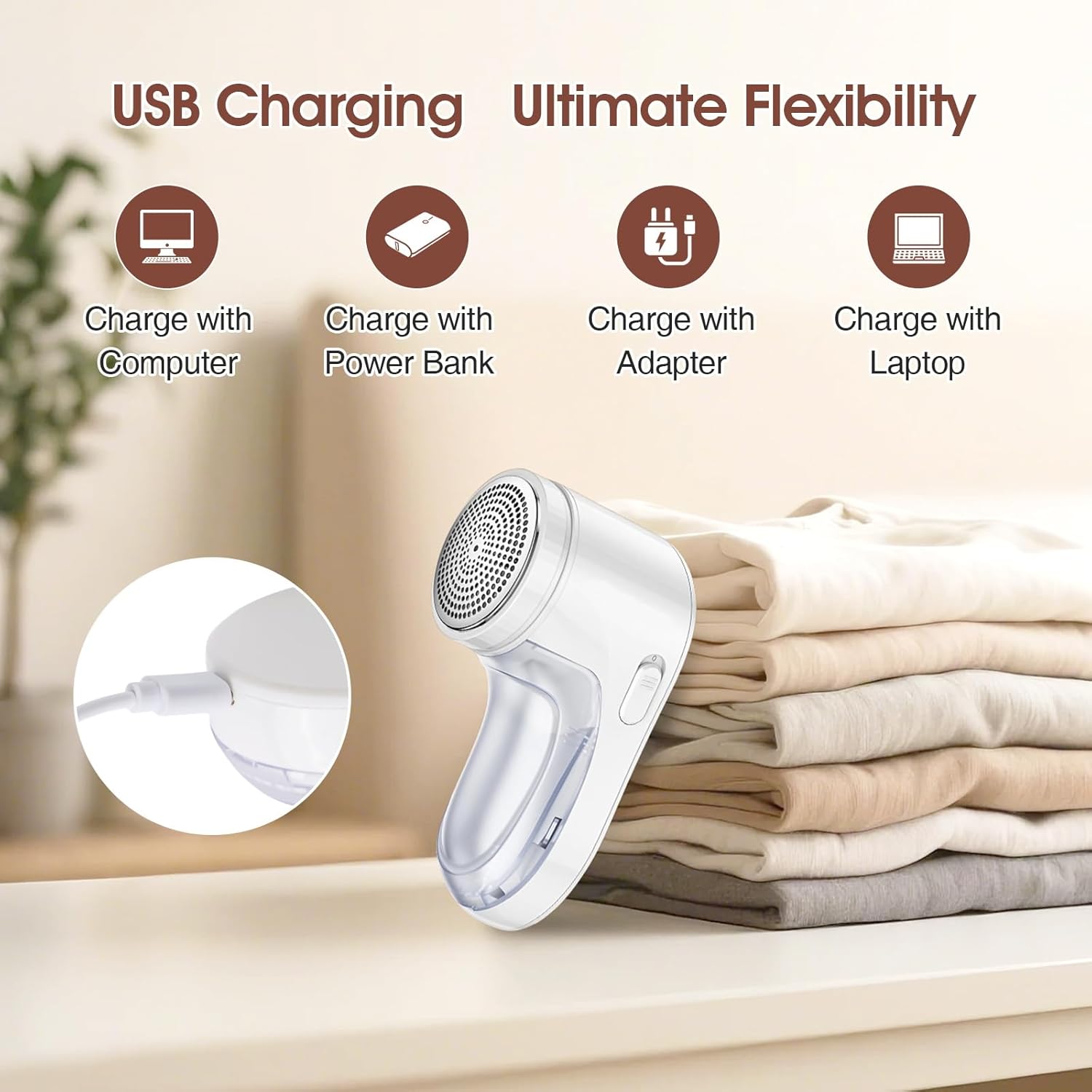 Electric Fabric Shaver, Lint Remover for Clothes, Rechargeable Sweater Shaver to Remove Fuzz and