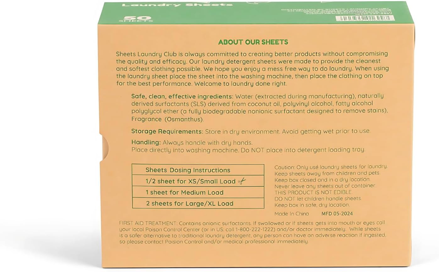 Sheets Laundry Club Laundry Detergent Sheets, 400 Loads - Fresh Linen Scent, Eco-Friendly