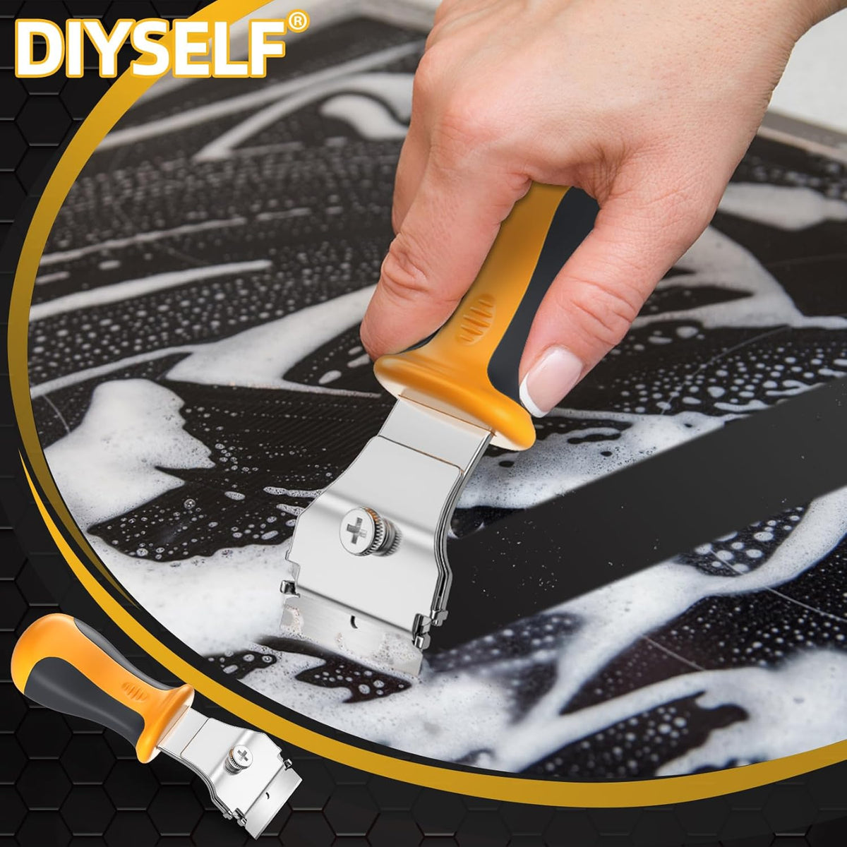 DIYSELF Razor Blade Scraper 12Pack Glass Scraper Oven Scraper for Cleaning Razor Scraper for Floors