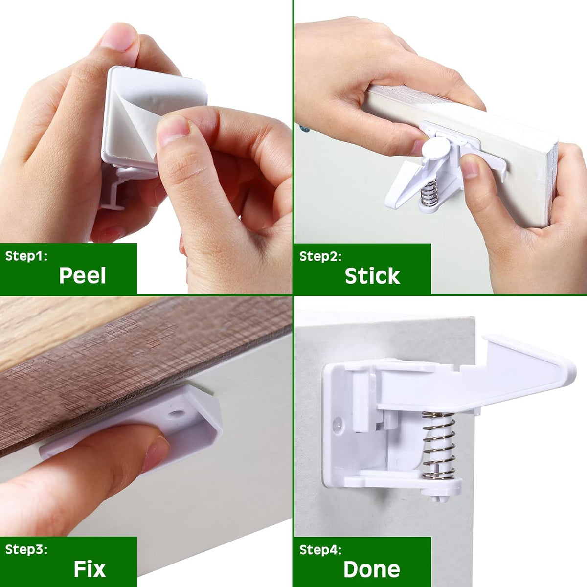 Tuanse 30 Pcs Cabinet Locks Invisible Safety Drawer Latches with Screws Self Adhesive Cabinet
