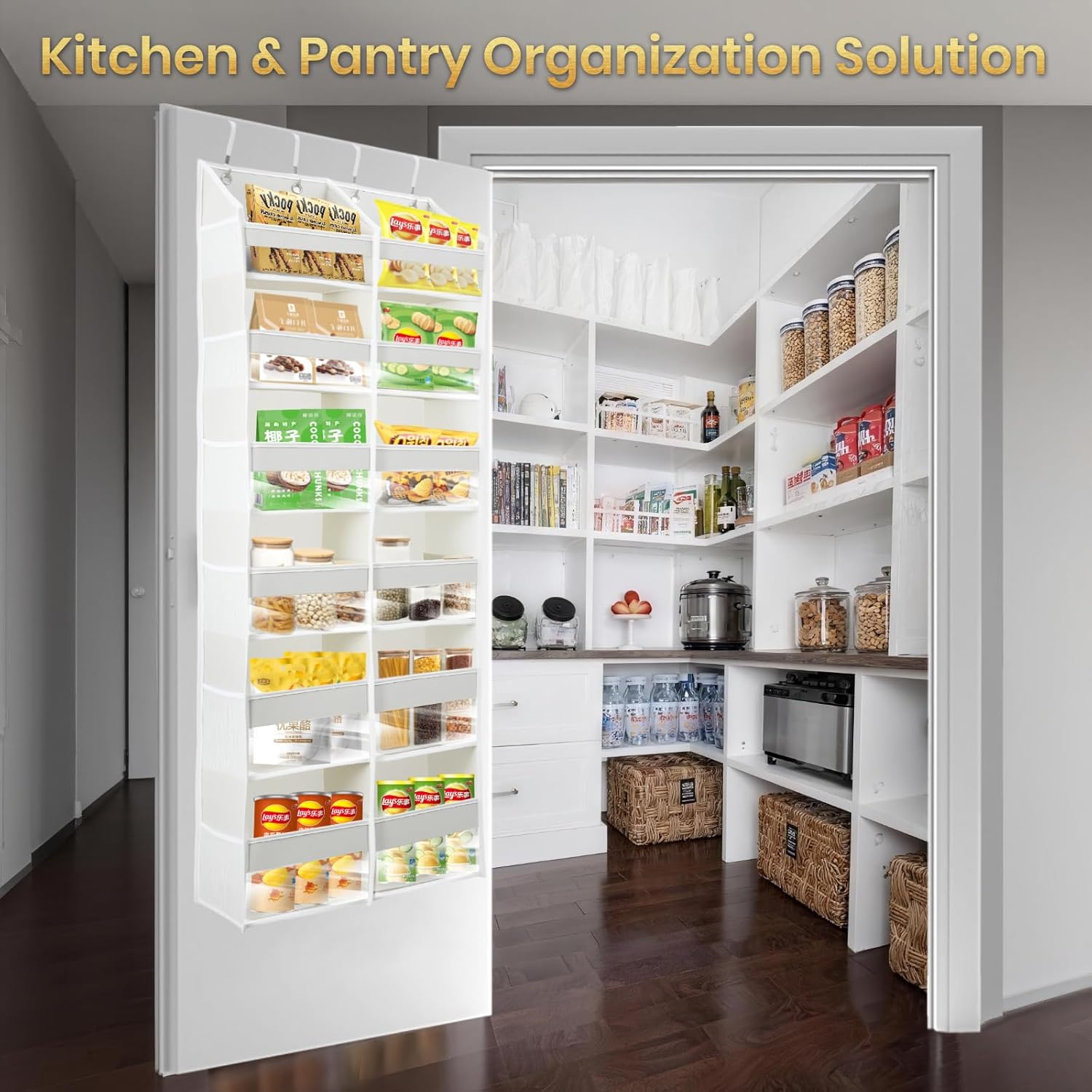 HOMELUX THEORY Heavy Duty Over the Door Organizer - Extra Wide Closet Organizers And Storage