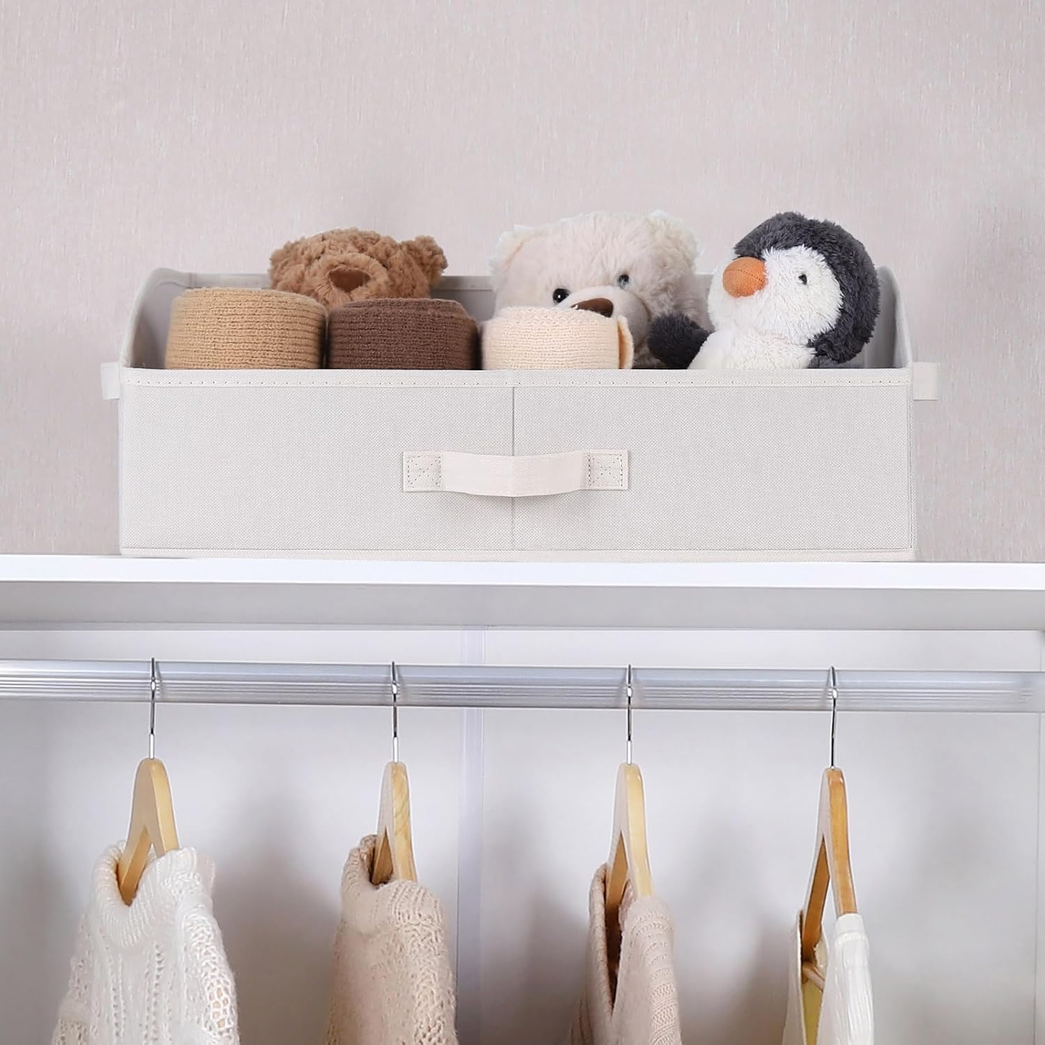 WUIKE 3 Pack Extra Large Closet Storage Bins with Handles, Fabric Trapezoid Storage Binsr for