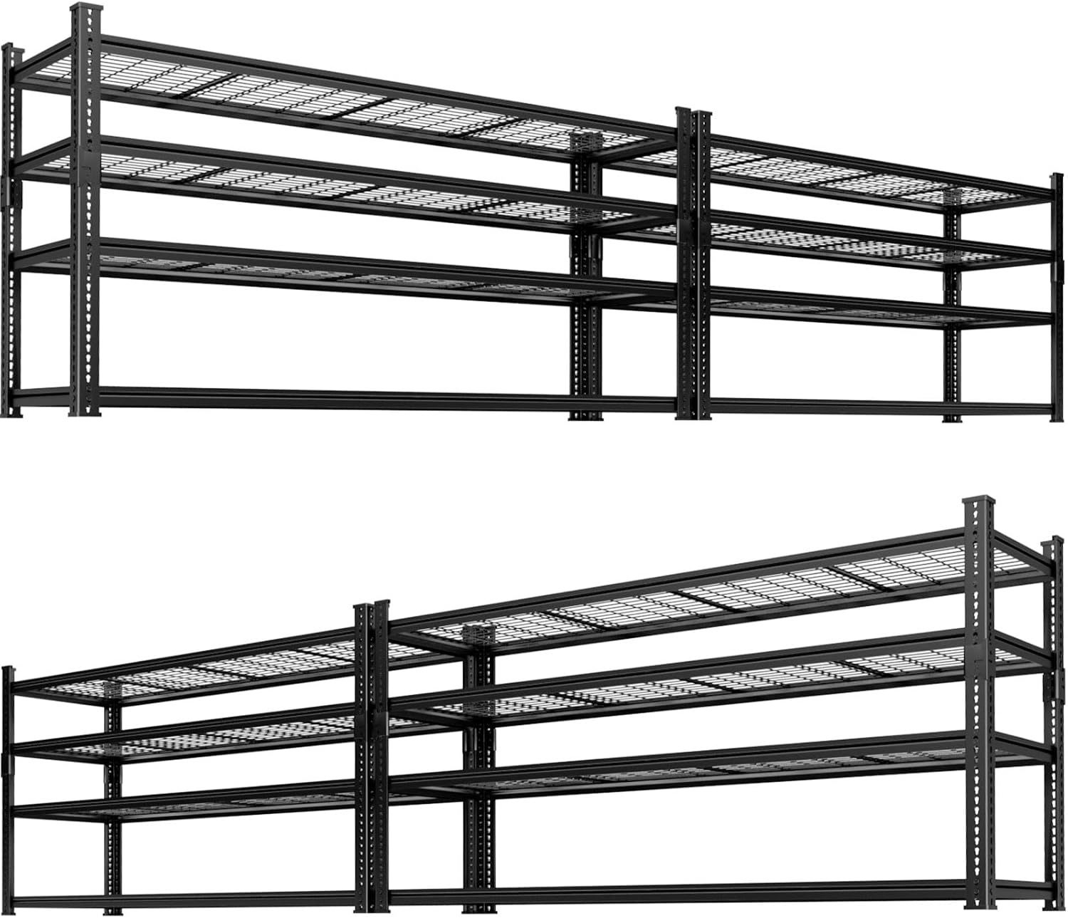 Storage Shelves Heavy Duty 4 PCS, 60"L x 24"W x 60"H Garage Wire Shelving Unit Loads 2640LBS