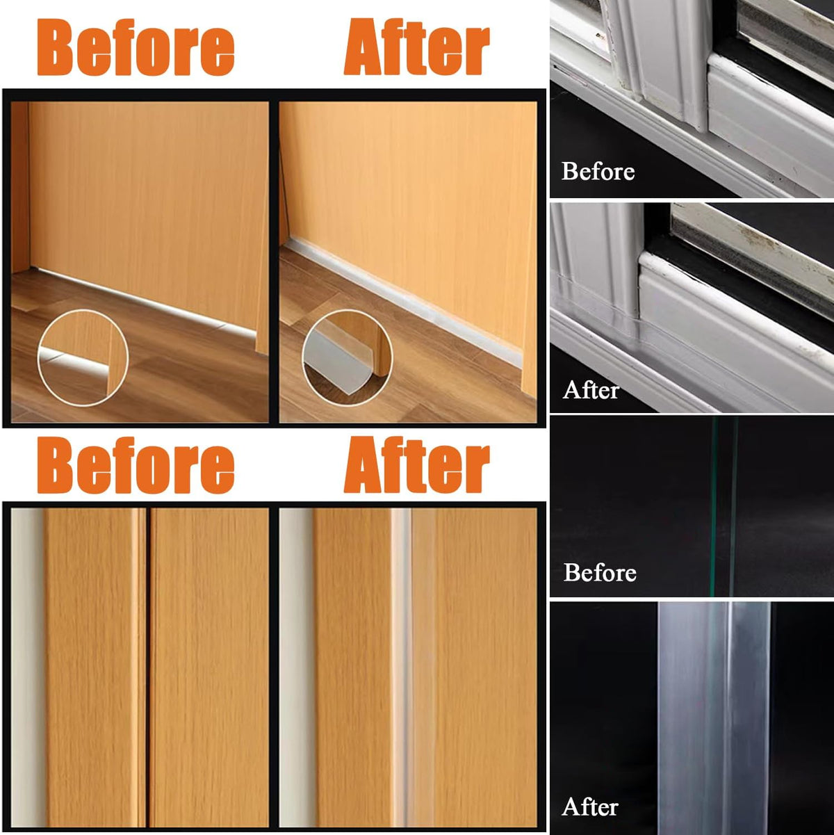 Dstorelhp Upgraded Weather Stripping, No Residue Door Draft Stopper, Silicone Seal Strip for Doors