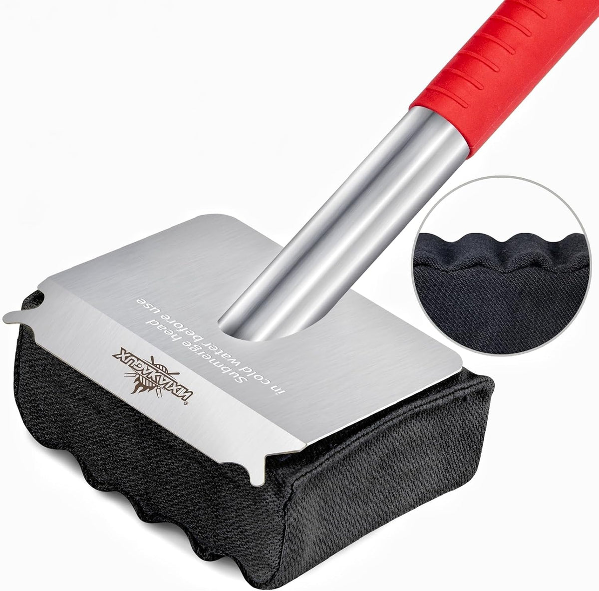 Grill Brush Bristle Free,Upgraded Aramid Fiber Wavy Pad Perfect for Cast Iron