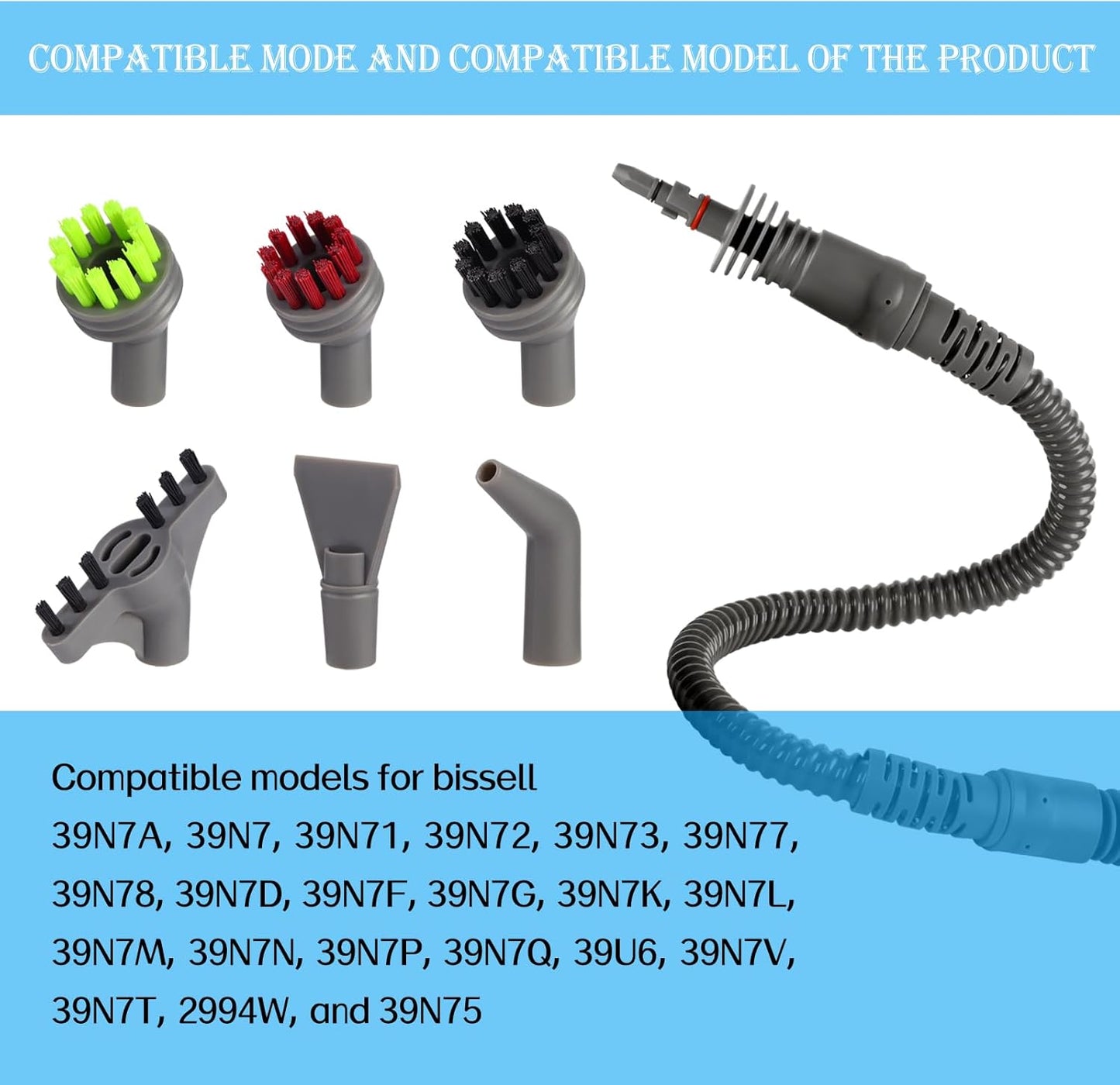 39N7A 32.8in Steam Extension Hose Replacement Parts Compatible with Bissell SteamShot Hard Surface