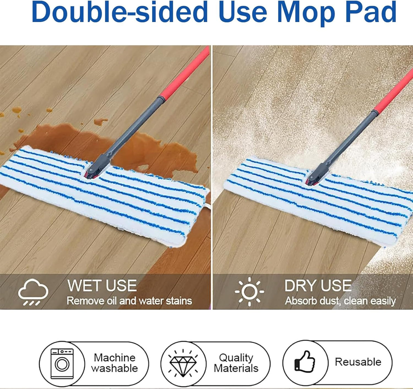 4 Pack Microfiber Mop Pads for O Cedar Mop Replace Head, Flip Mop Refills Compatible with O-Cedar