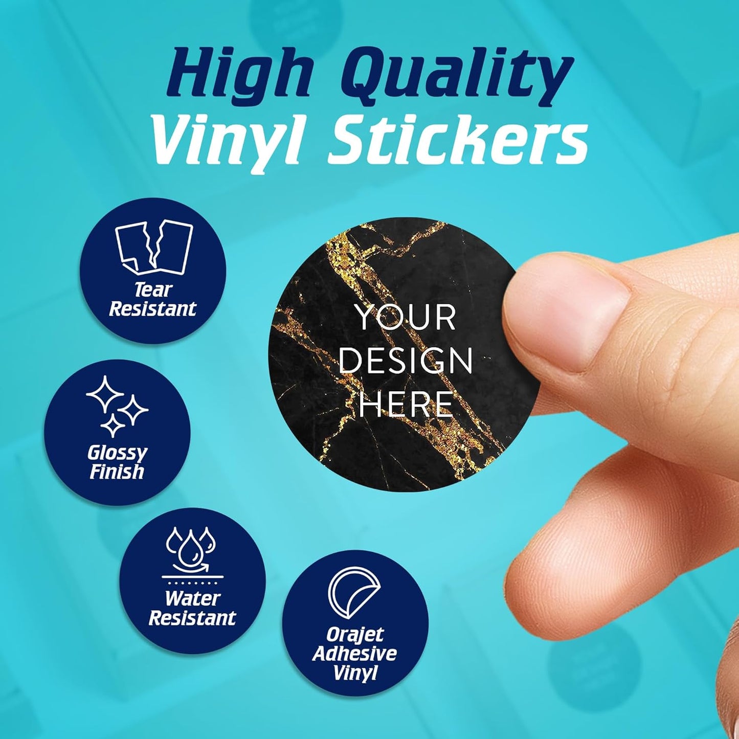 100 Custom Vinyl Stickers - Upload Your own Image, Text, Design, Logo - Personalized Logo Labels