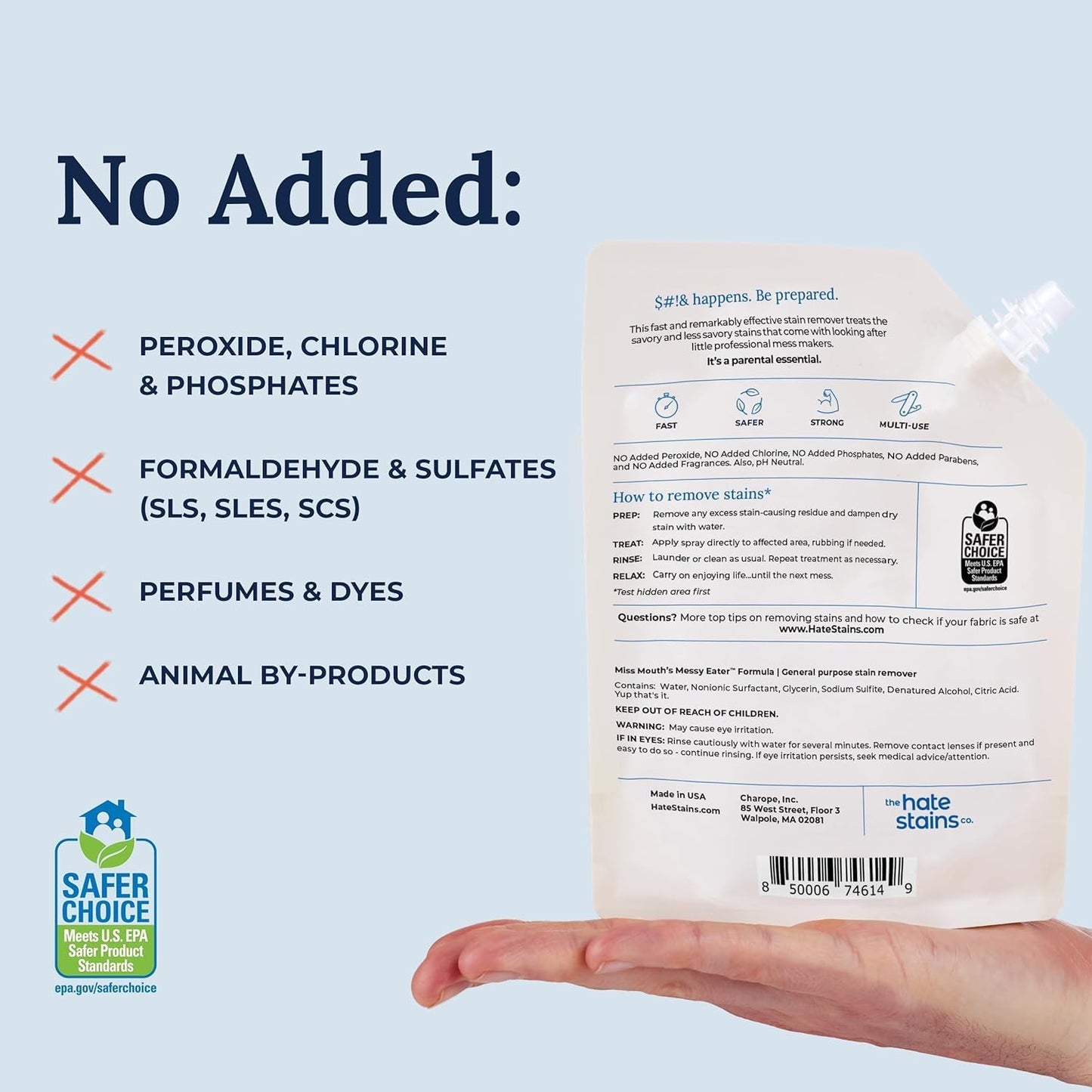 Miss Mouth's Messy Eater Stain Treater - 32oz Refill - Newborn & Baby Essentials - No Dry Cleaning