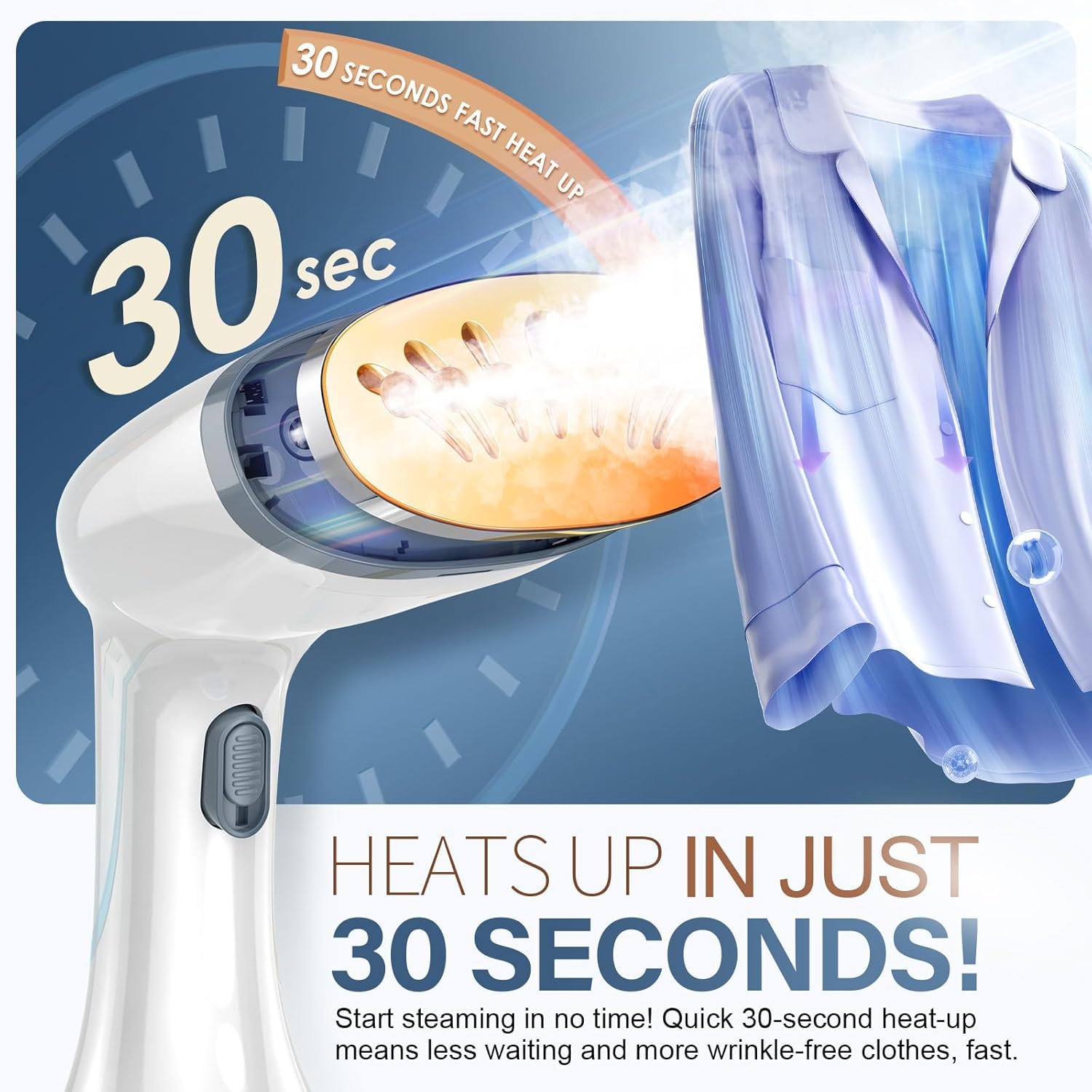 Steamer for Clothes, 1800W Fast Heat-up Clothes Steamer Handheld Garment Steamer with 3 Steam