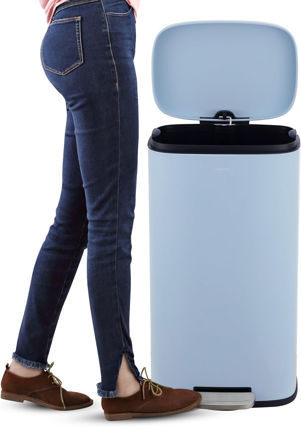 happimess HPM1006H Connor Rectangular 13-Gallon Trash Can with Soft-Close Lid and Free Mini Trash