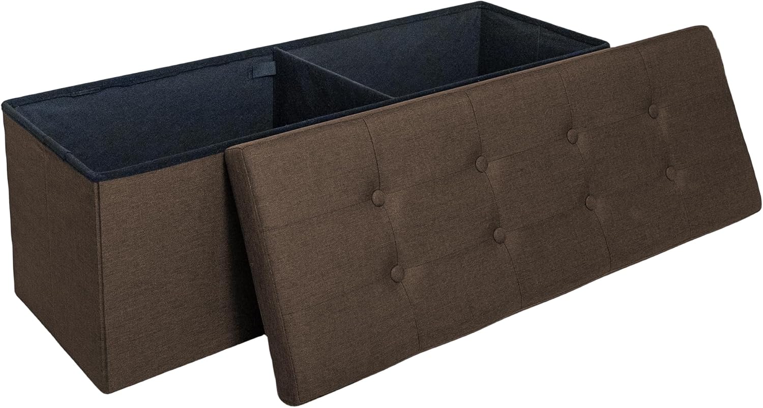 GLAXYFUR 43 Inches Folding Storage Ottoman Bench, Storage Chest, Footrest for Entryway, Living