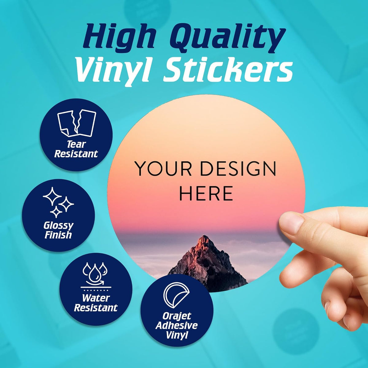 100 Custom Vinyl Stickers - Upload Your own Image, Text, Design, Logo - Personalized Logo Labels