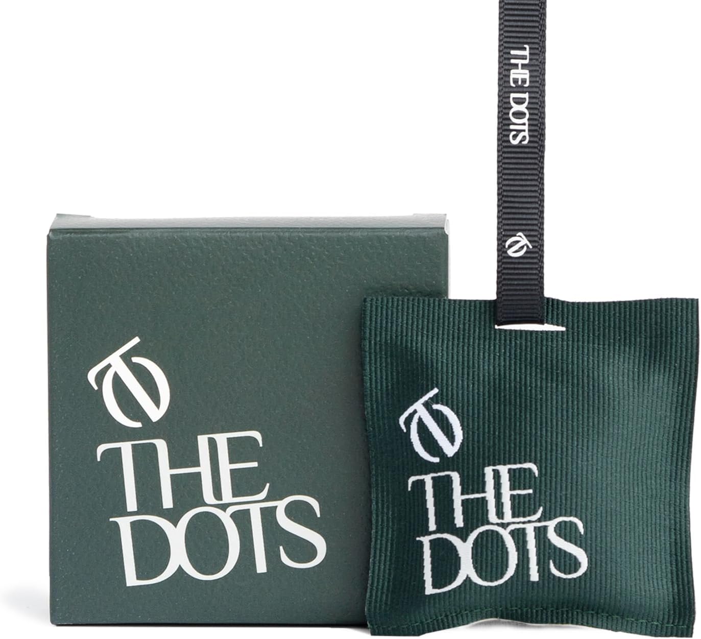 THEDOTS Series Car Air Freshener with 2 Adjustable Ribbons for Car Rearview Mirror, Frosted Ebony
