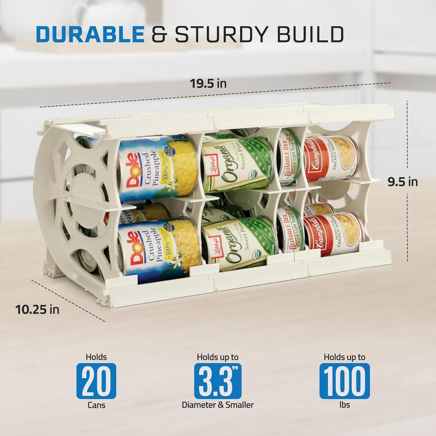 Shelf Reliance Cansolidator Cupboard - 1-Pack Can Organizer for Pantry, Stackable Soda Can Storage