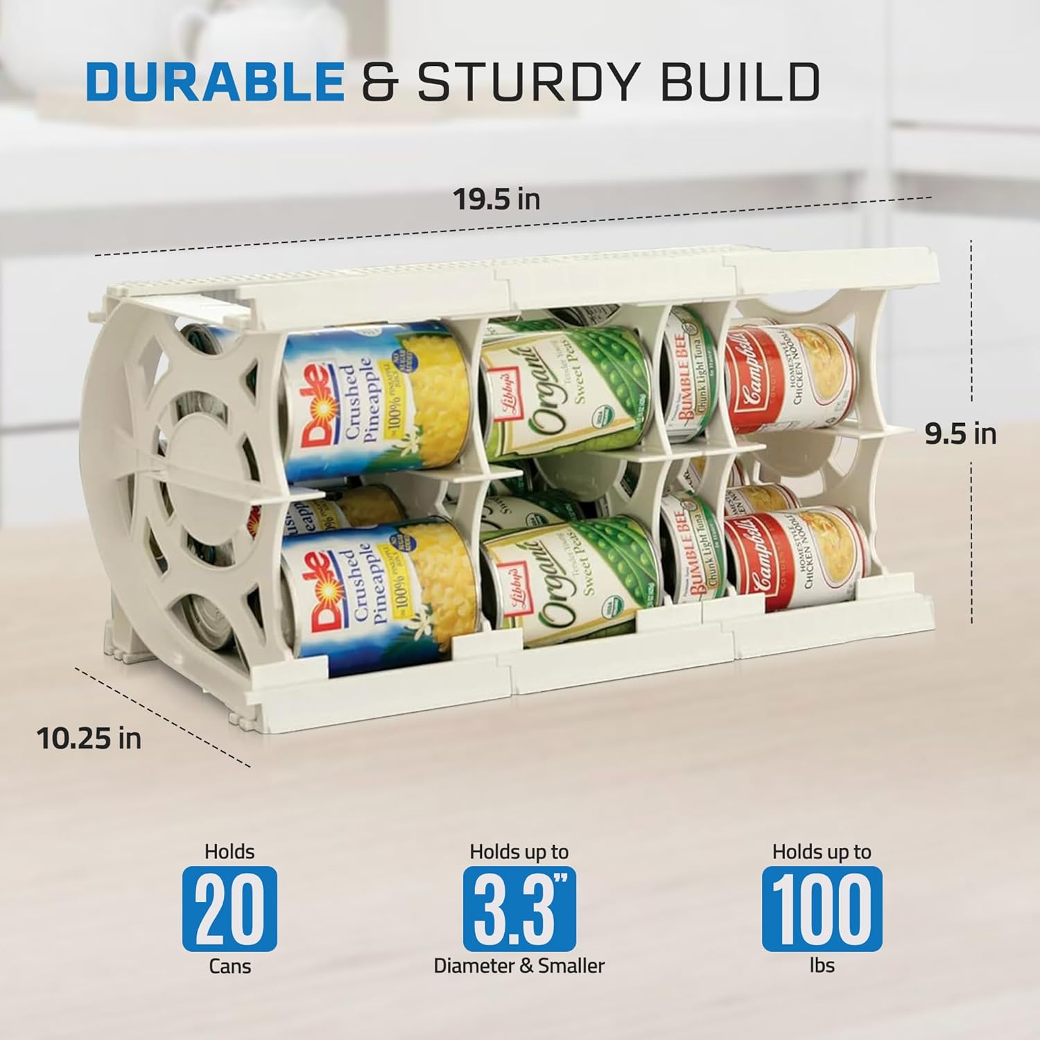Shelf Reliance Cansolidator Cupboard - 1-Pack Can Organizer for Pantry, Stackable Soda Can Storage