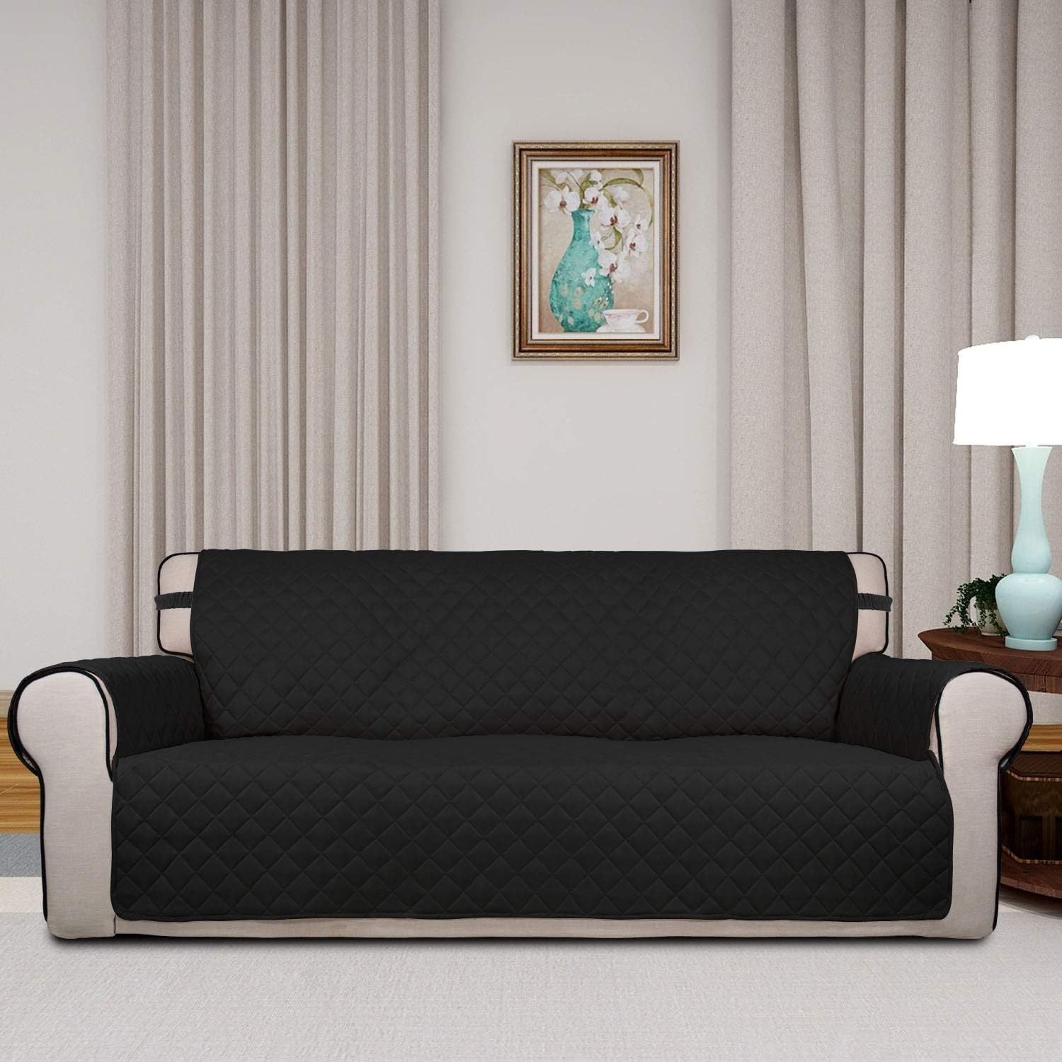 PureFit Reversible Quilted Sofa Cover, Water Resistant Slipcover Furniture Protector, Washable