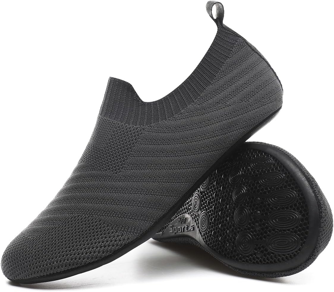 QZKDM Lightweight Slip on Grip Indoor House Slippers Barefoot Non Slip Home Exercise Yoga Shoes for