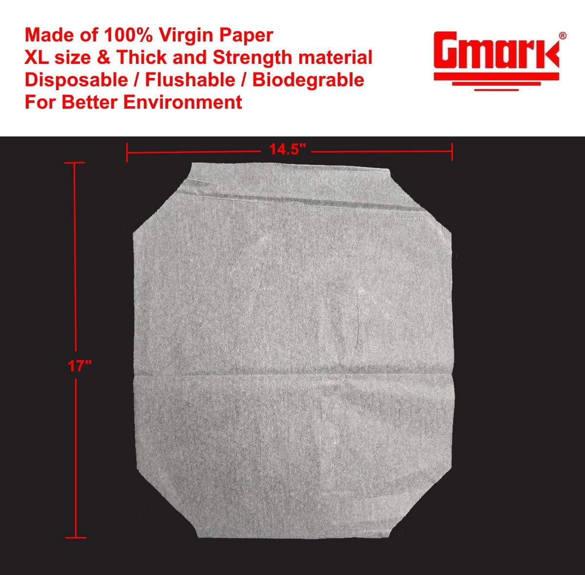 Gmark Paper Toilet Seat Covers - Thick Strength 100% Virgin Paper Disposable Half-Fold Toilet Seat