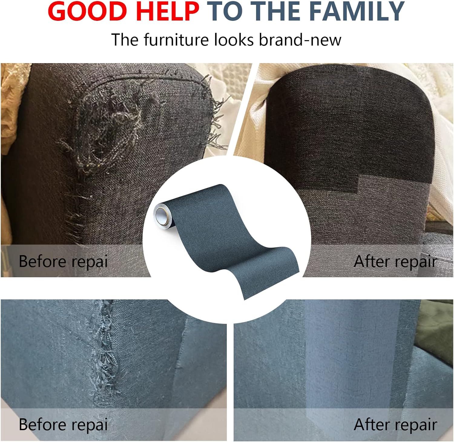 Fabric Repair Patches, Linen Repair Tape Self-Adhesive Fabric Patches Durable, DIY Large Linen Tape