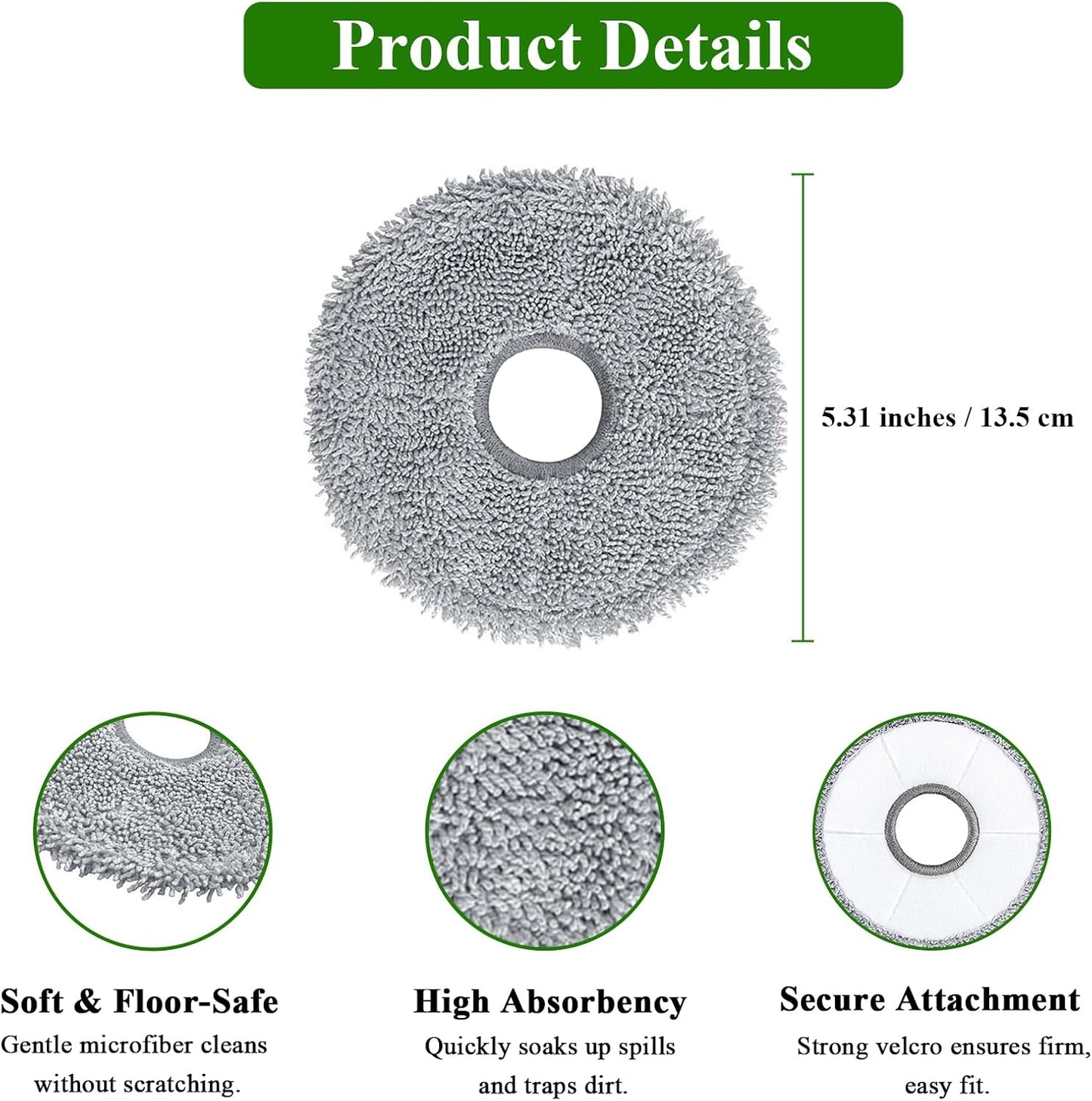 10 Pack Mop Pads for Dreame X40 Ultra/X40 Master/L40 Ultra/L10s Plus/L10s Pro Gen 2/L30 Ultra/X30
