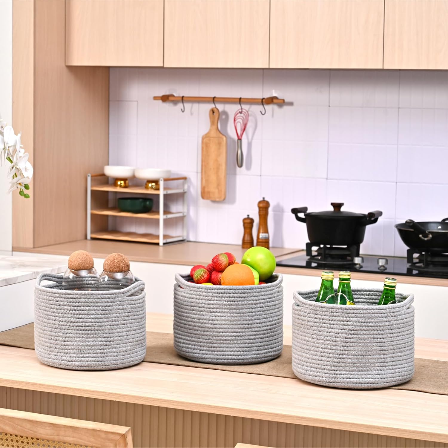 Small Storage Baskets for Organizing, Organizer Baskets for Shelves, Small Woven Basket for