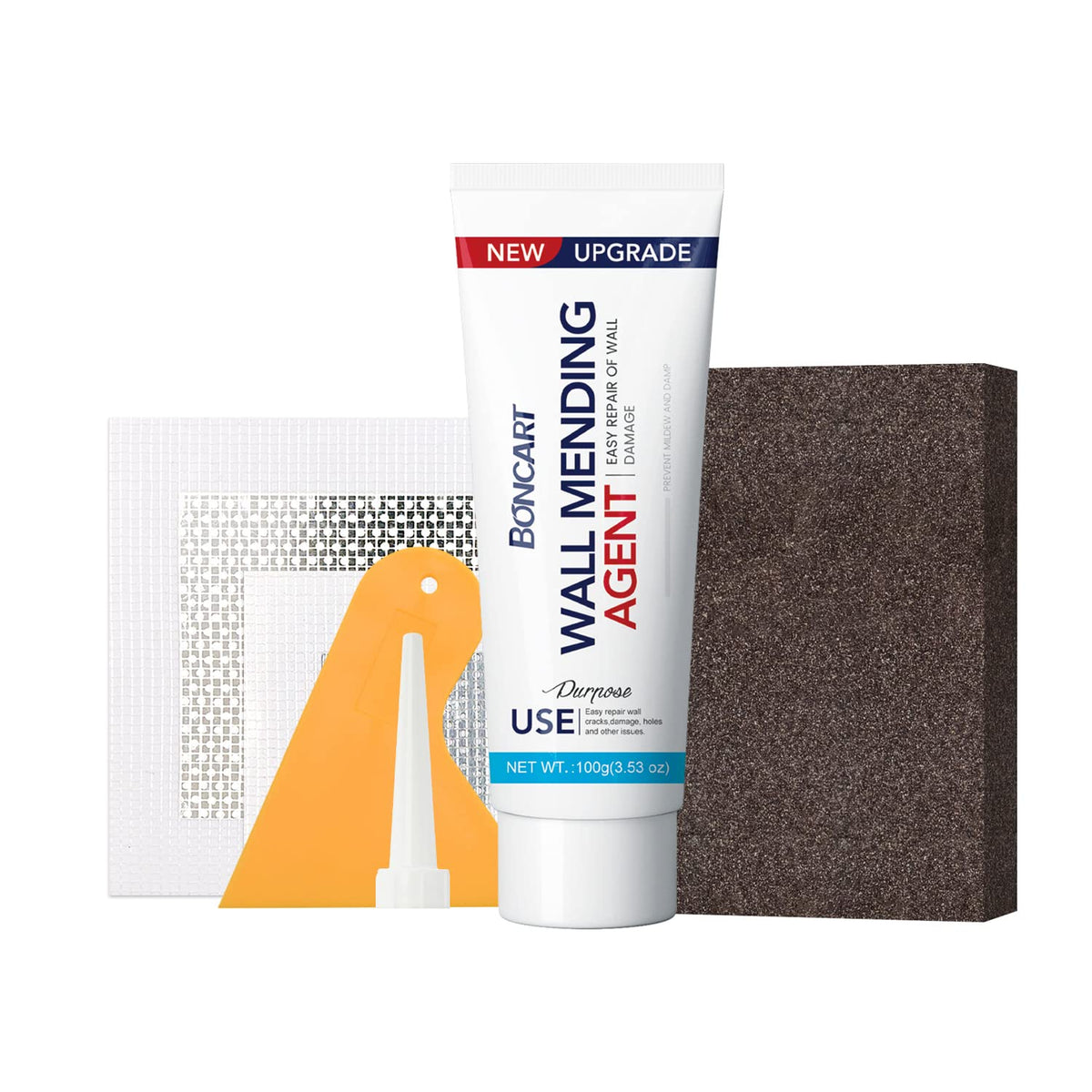 Wall Spackle & Drywall Repair Patch Kit with Mending Agent Putty, Repair Paste Plaster, Scraper &