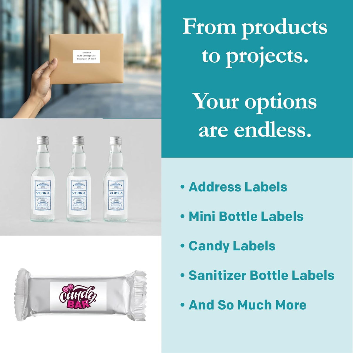 Premium Label Supply White Sticker Bottle Labels – 3" x 1.5" – Laser/Inkjet Compatible – (14 per