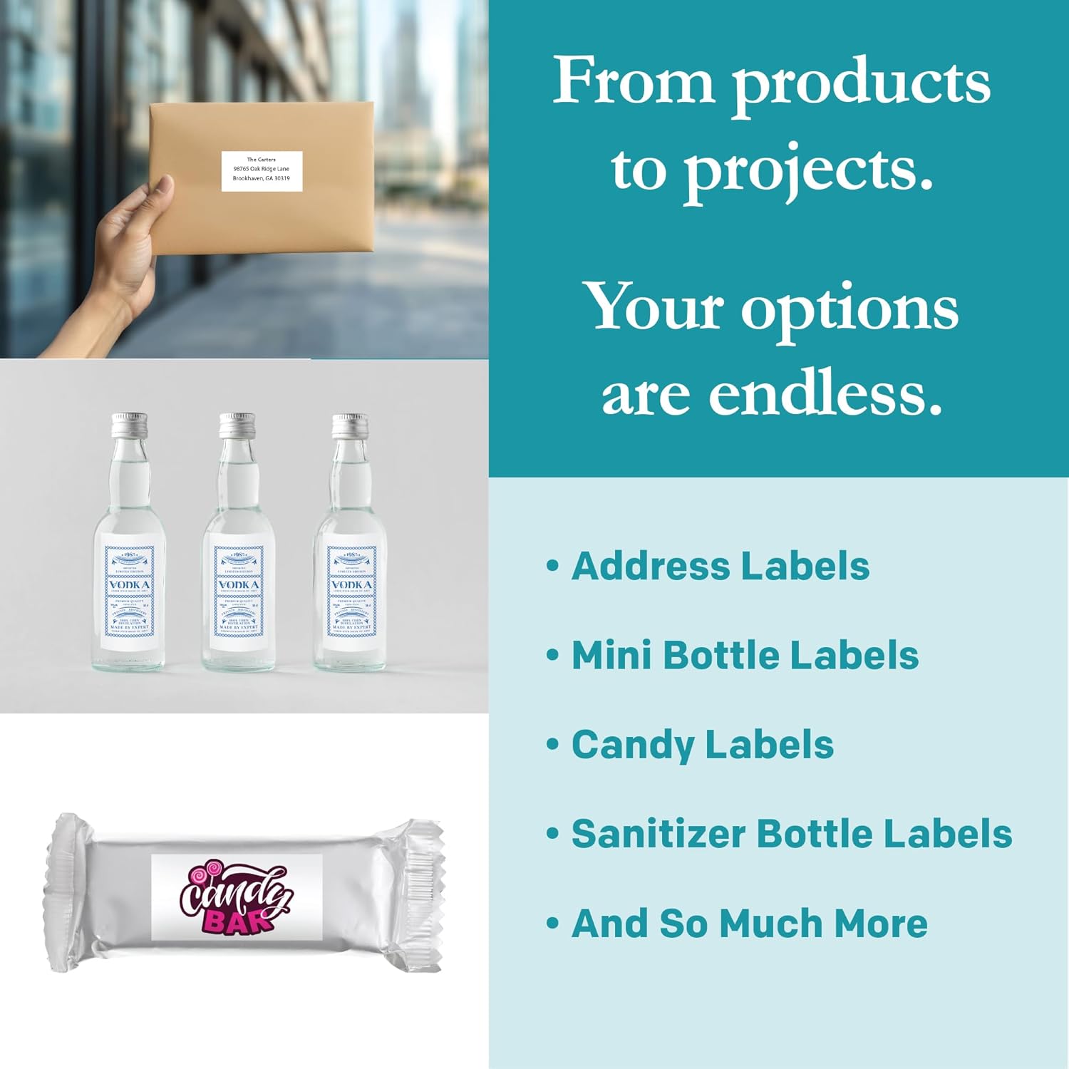 Premium Label Supply White Sticker Bottle Labels – 3" x 1.5" – Laser/Inkjet Compatible – (14 per