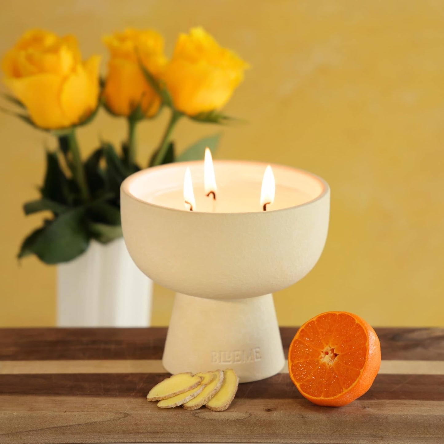 New BLUEME Wellness Candle Wax Refill, Contains Essential Oil, Sustainable, Hand Finished, Hand