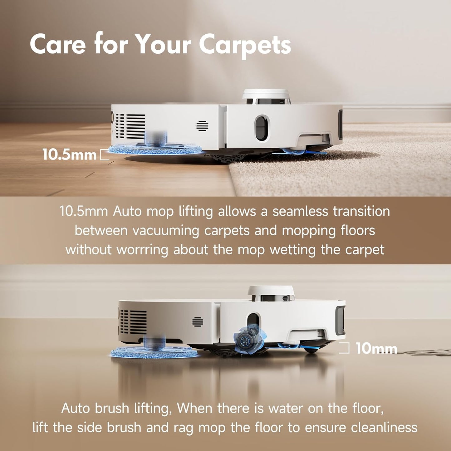 Mova P10 Pro Ultra Robot Vacuum and Mop 13,000Pa Suction, 140°F Hot Water Auto Mop Washing &