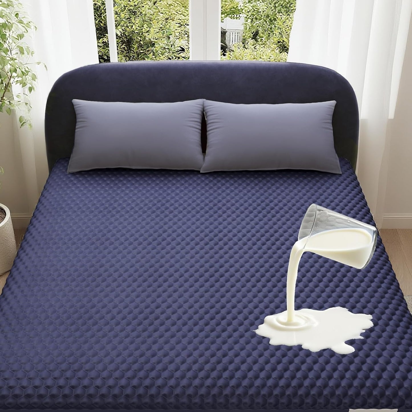 OhGeni 100% Waterproof Mattress Protector, King Size Mattress Pad, Fits 6"-20" Mattresses with Deep