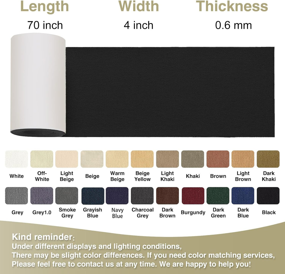 Canvas Repair Tape 4×70 Inch Waterproof Self-Adhesive Fabric Repair Patch for Repairing Boat