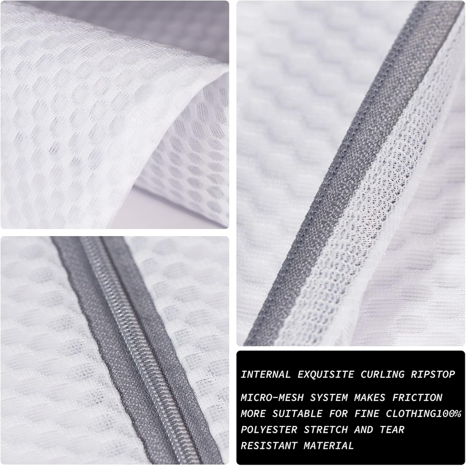 4Pcs Durable Honeycomb Mesh Laundry Bags for Delicates Reusable Wash Bag(1XX-Large 24 x 24