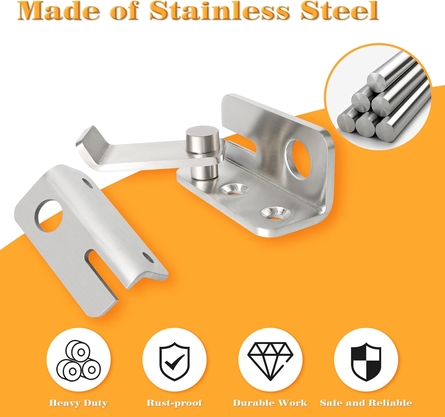 Alise Flip Latch Gate Latch,Shed Door Latch Barn Door Lock Shed Lock Shed Latch,Brushed Stainless