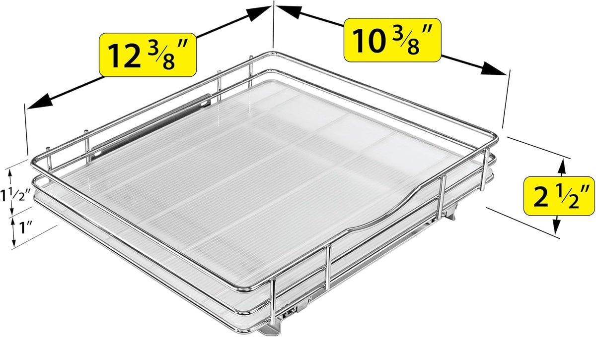 LYNK PROFESSIONAL® Pull Out Spice Rack Organizer for Inside Kitchen Cabinets - 12-1/4 inch Wide