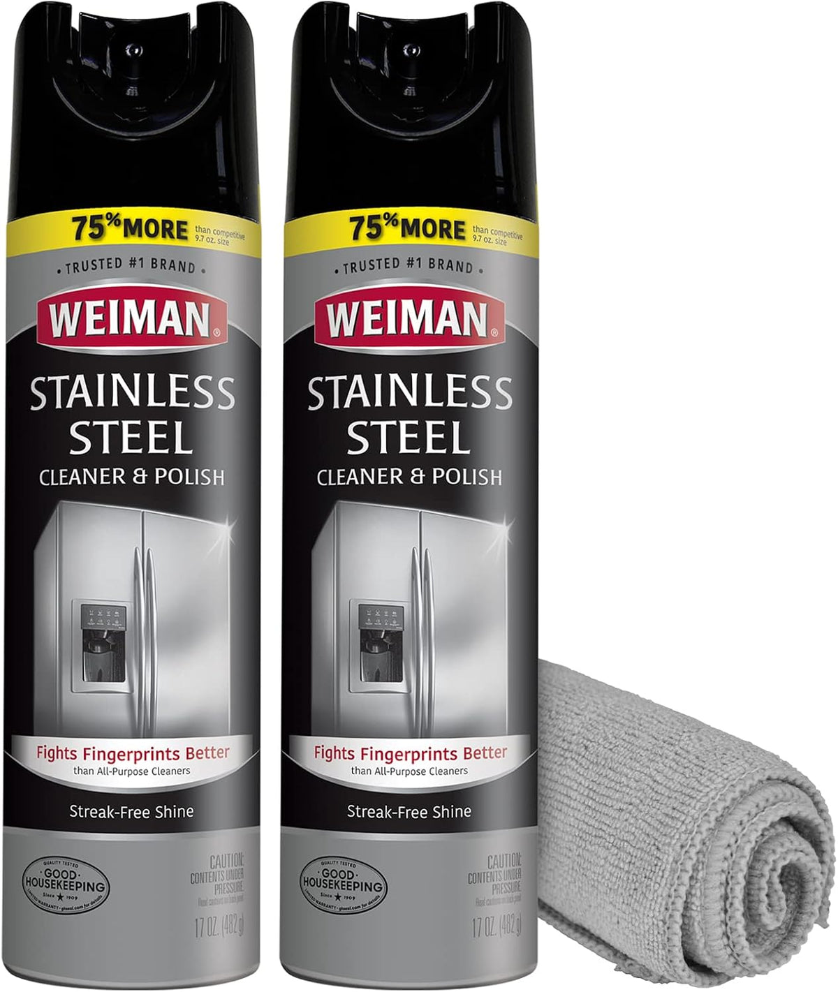 Weiman Stainless Steel Cleaner & Polish Streak-Free Shine - For Refrigerators, Oven, Dishwasher