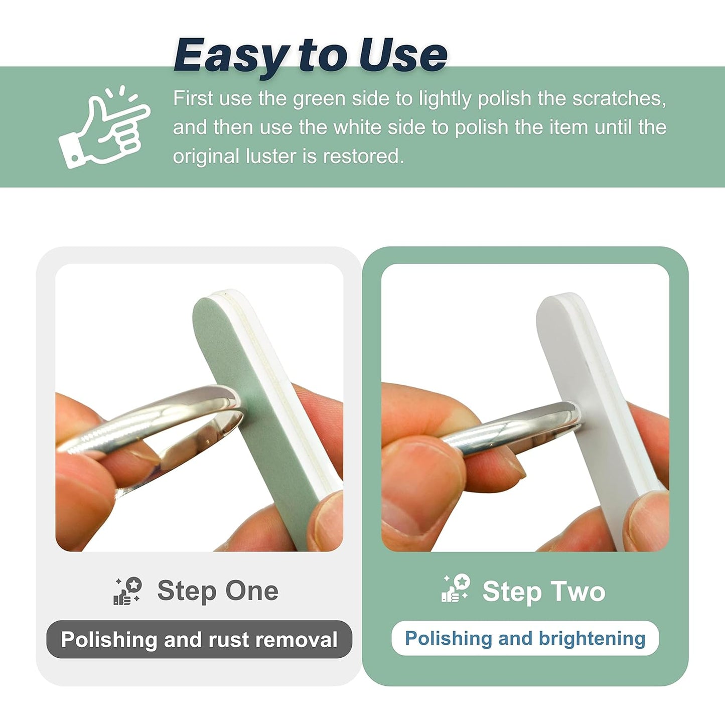 CATIFLIN 20pcs Scratch Removal Silver Polish Sticks, Double-Sided Sanding Sticks, Polishing Sticks