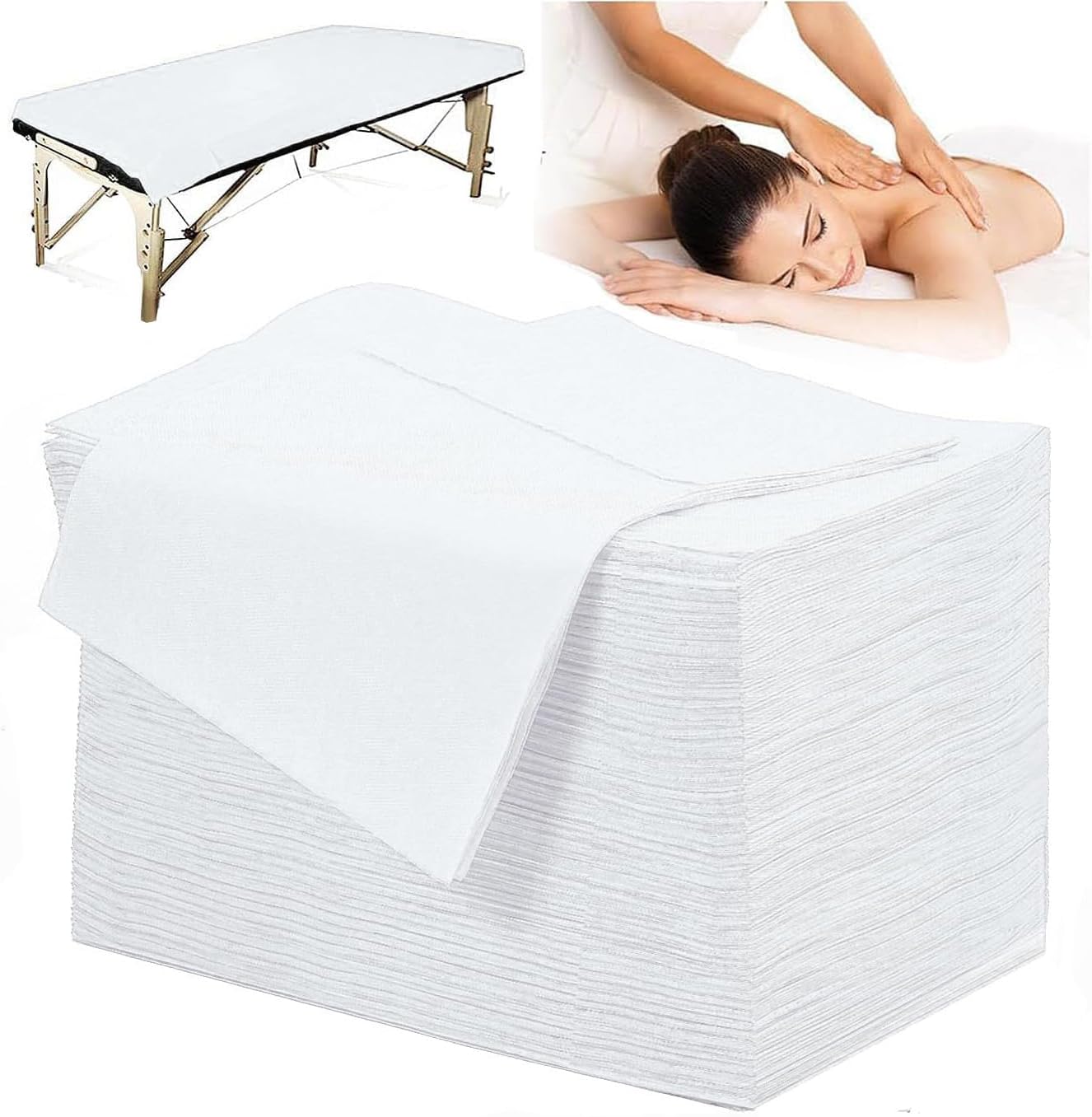 Disposable Bed Sheets 100 Pcs Massage Table Covers 31"x71" Non Woven Fabric Sheets for SPA Waxing