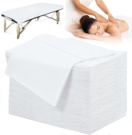 Disposable Bed Sheets 100 Pcs Massage Table Covers 31"x71" Non Woven Fabric Sheets for SPA Waxing