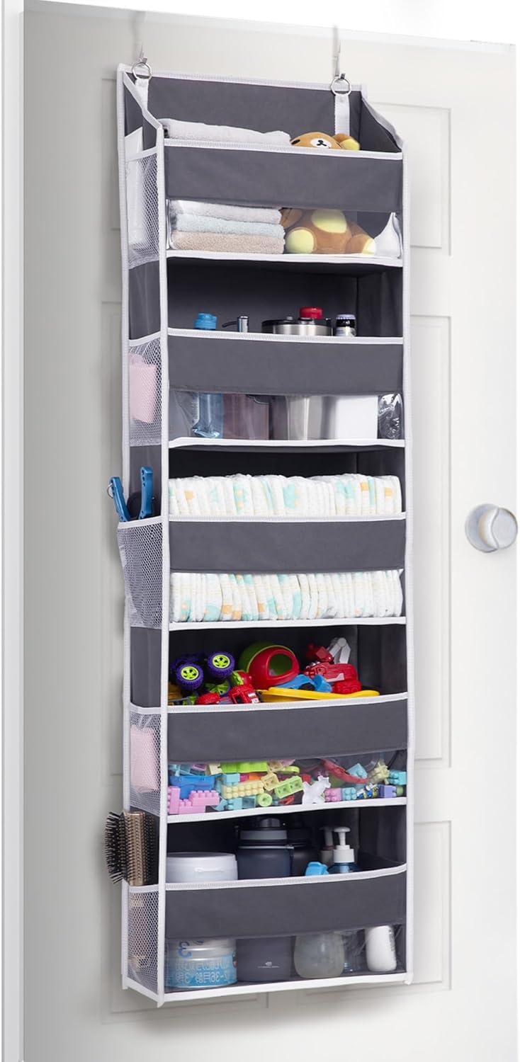 ULG 1 Pack Compact Size Over Door Organizer Slim Door Storage for Small-Sized Doors, 5 Shelves