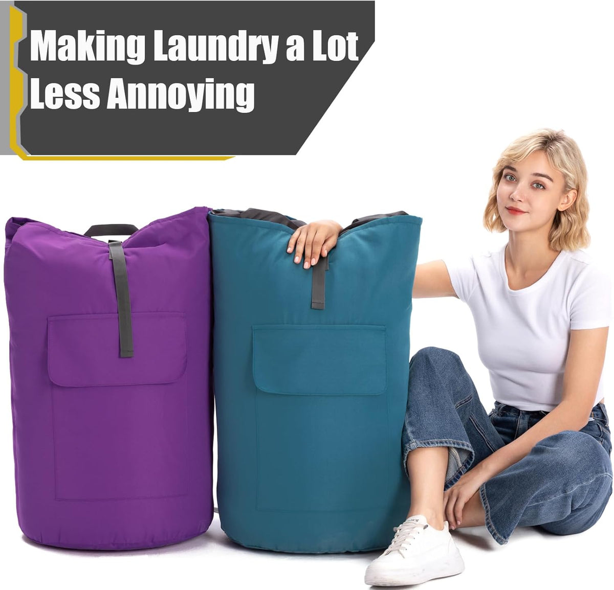 Laundry Bag for College, Backpack Laundry Bag for College Turquoise, 115L Extra Large Laundry