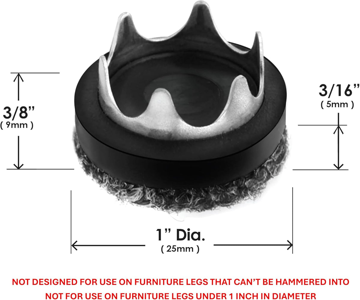 Gorilla Outdoor 1 inch Furniture Feet Floor Protectors/Weatherproof Berber Glides (Set of 8) Hammer