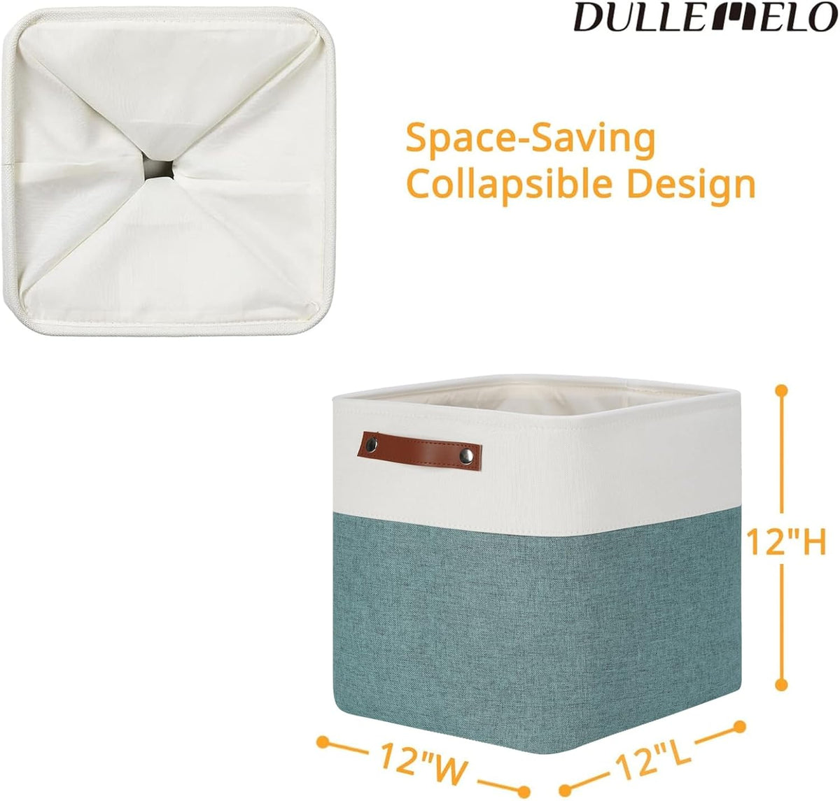 DULLEMELO Set Of 4 Cube Storage Bins, Fabric Storage Basket for Shelves Closet Nursery Toy Storage